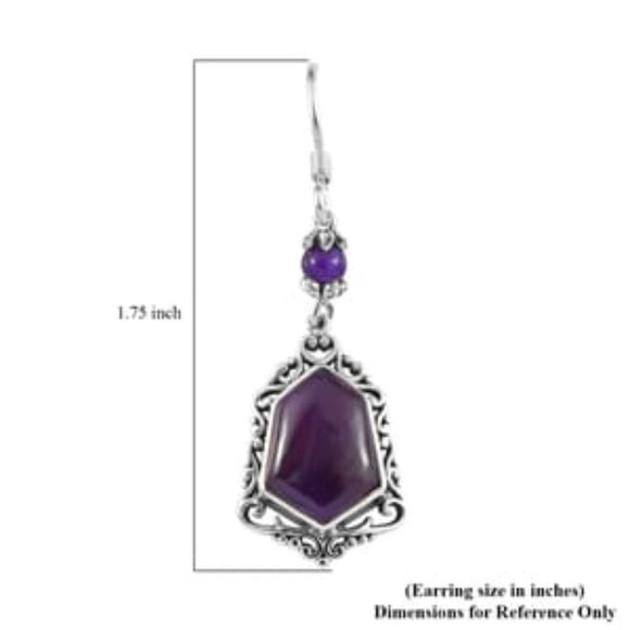 Amethyst Dangle Earrings in Sterling Silver NWT - Picture 3 of 4